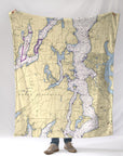 Bainbridge Island WA nautical chart Blanket - Maritime Tribes USABlanket