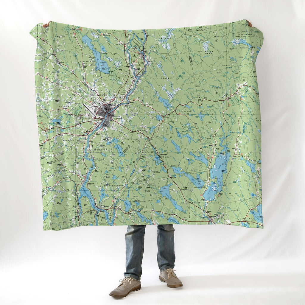 Bangor ME Topo Blanket - Maritime Tribes USABlanket