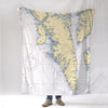 Baranof Island Alaska Nautical Chart Blanket - Maritime Tribes USABlanket