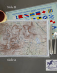 Baxter State Park (Mt. Katahdin) Topogrpahical Map Placemat - Maritime Tribes USALaminated Placemat