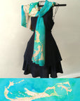 Bermuda Watercolor Map Scarf - Maritime Tribes USAScarf
