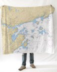 Beverly to Manchester, MA Nautical Chart Blanket - Maritime Tribes USABlanket