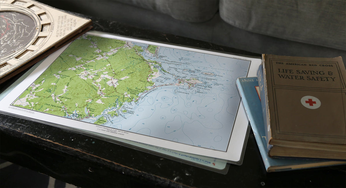 Biddeford Pool, Maine Laminated Map Placemat - Maritime Tribes USALaminated Placemat
