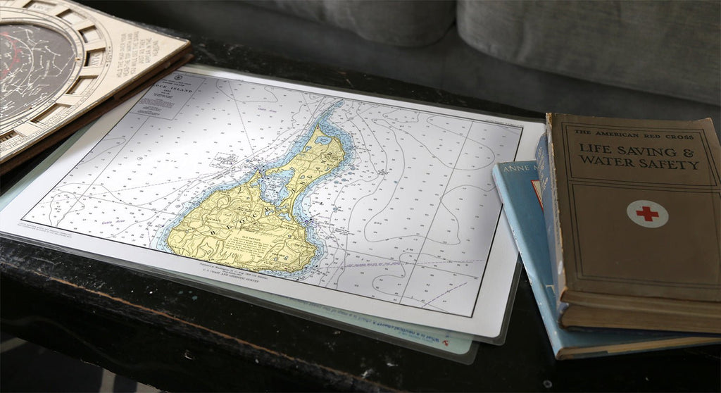 Block Island Chart Placemat - Maritime Tribes USALaminated Placemat