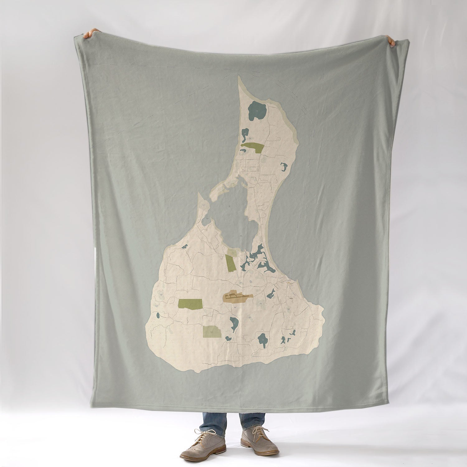 Block Island Gold Dust Map Blanket - Maritime Tribes USABlanket