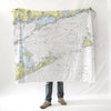 Block Island Sound, CT Nautical Chart Blanket - Maritime Tribes USABlanket