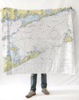 Block Island Sound, CT Nautical Chart Blanket - Maritime Tribes USABlanket