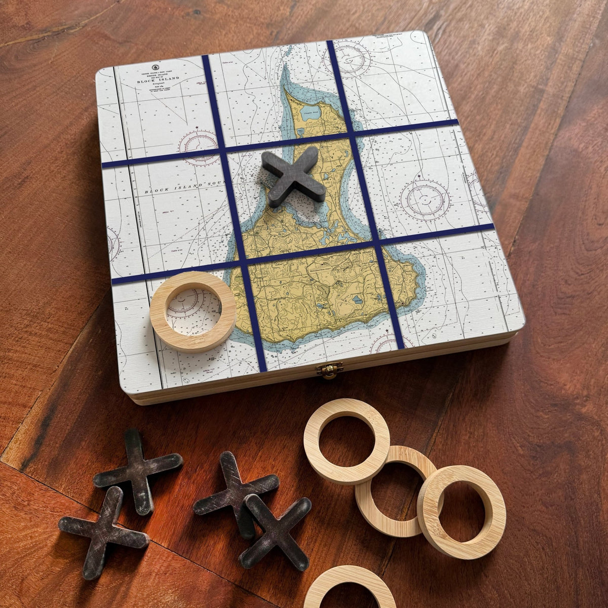 Block Island Tic Tac Toe & Mancala - 2 Games in ONE - Maritime Tribes USA