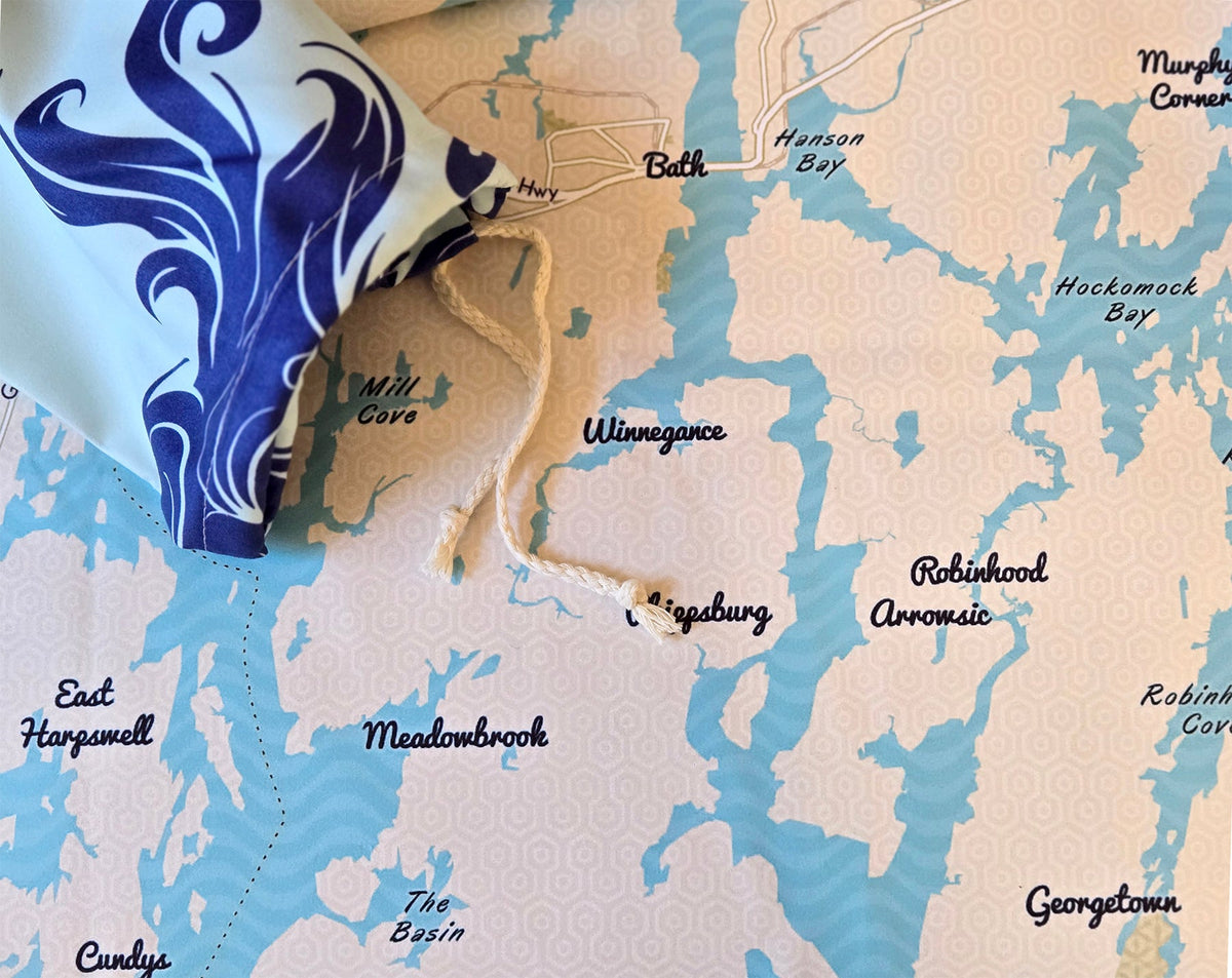 Boothbay Harbor, ME Modern Wave (Less Detail) Quick Dry Towel - Maritime Tribes USATowel