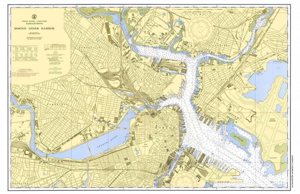 Boston Inner Harbor Chart Placemat - Maritime Tribes USALaminated Placemat