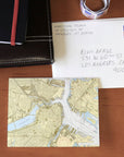Boston, MA Inner Harbor Chart Notecard, Pack of 24 Notecards - Maritime Tribes USANotecard
