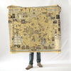 Boston, MA Telephone Birthplace Pictorial Map c. 1947 Blanket - Maritime Tribes USABlanket