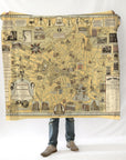 Boston, MA Telephone Birthplace Pictorial Map c. 1947 Blanket - Maritime Tribes USABlanket