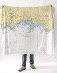 Branford CT Nautical Chart Blanket - Maritime Tribes USABlanket