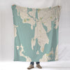 Bristol, Barrington & Warren, Sea Glass Map Blanket - Maritime Tribes USABlanket