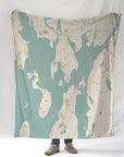 Bristol RI Sea Glass Map Blanket - Maritime Tribes USABlanket