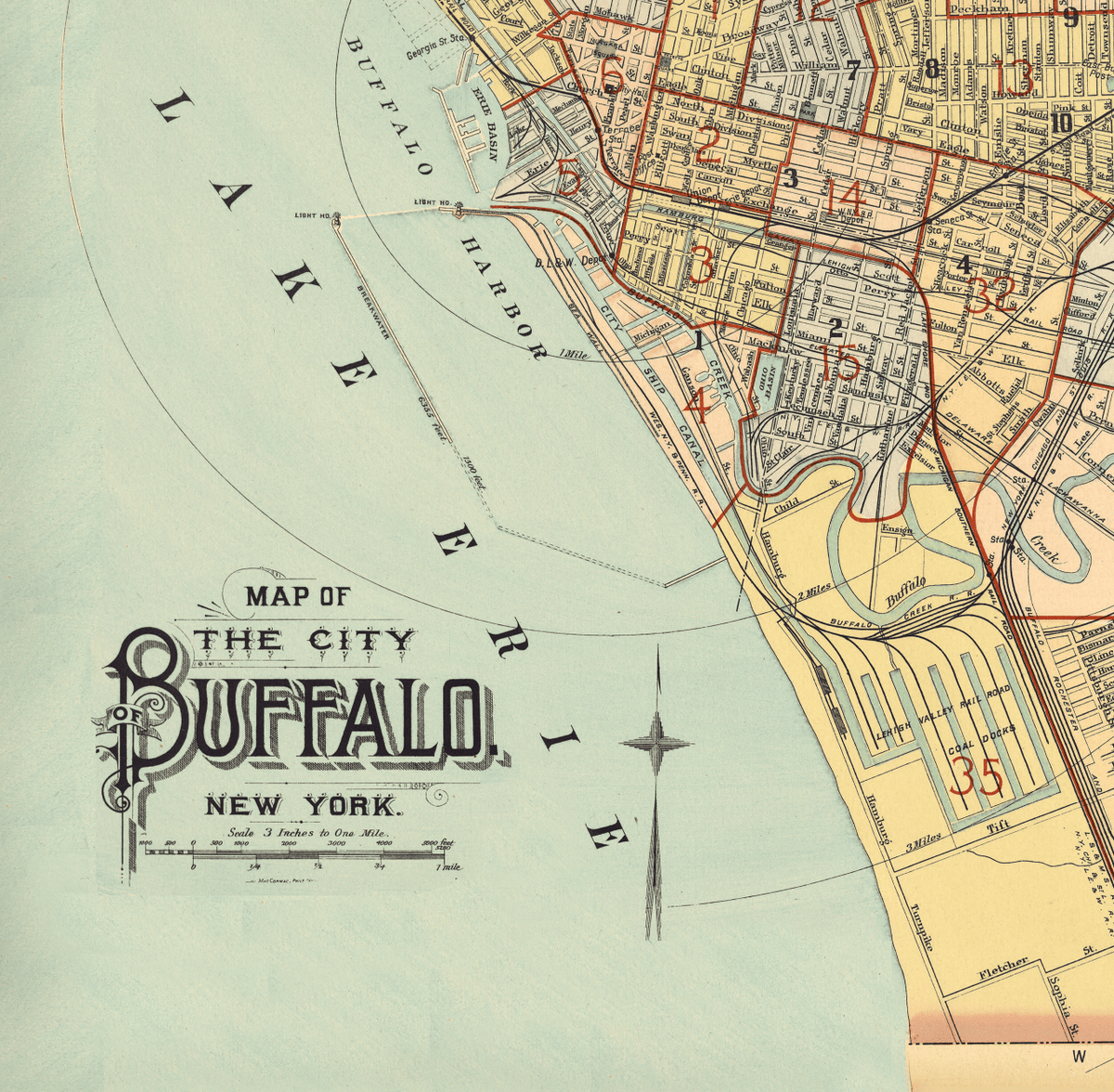 Buffalo, New York Vintage Map Scarf - Maritime Tribes USAScarf