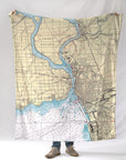 Buffalo NY 1941 Nautical Chart Blanket - Maritime Tribes USABlanket