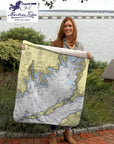 Buzzards Bay Nautical Chart Baby Blanket - Maritime Tribes USABlanket
