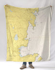 Camden, Rockport ME Nautical Chart Blanket - Maritime Tribes USABlanket
