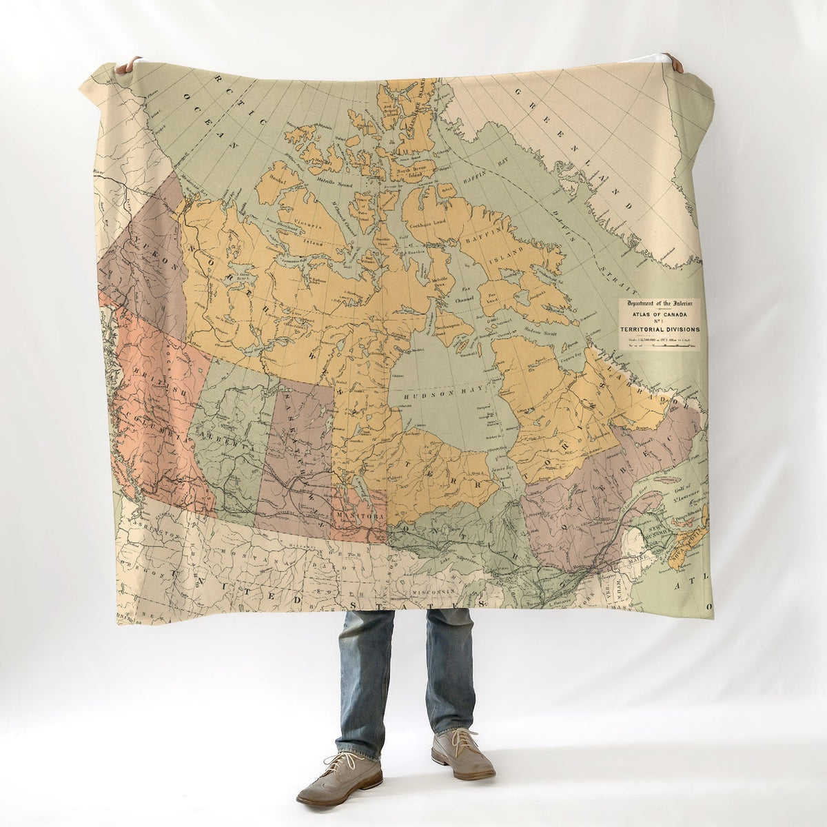 Canada Vintage Map Blanket - Maritime Tribes USABlanket