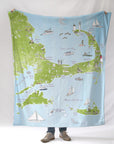 Cape Cod and the Islands Illustrated Map Blanket - Maritime Tribes USABlanket