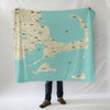 Cape Cod and the Islands MA Modern Wave Map Blanket - Maritime Tribes USABlanket