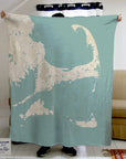 Cape Cod and the Islands MA Seaglass Map Blanket - Maritime Tribes USABlanket