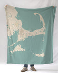 Cape Cod and the Islands MA Seaglass Map Blanket - Maritime Tribes USABlanket