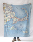 Cape Cod and the Islands Vintage Road Map Blanket - Maritime Tribes USABlanket