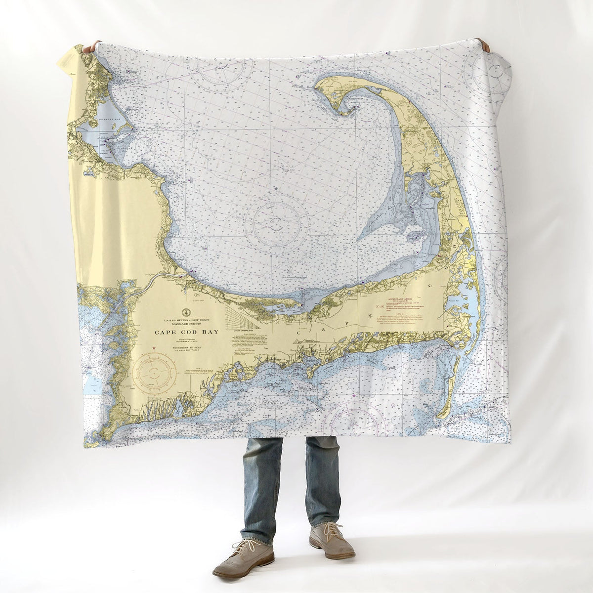 Cape Cod, MA Nautical Chart Blanket - Maritime Tribes USABlanket