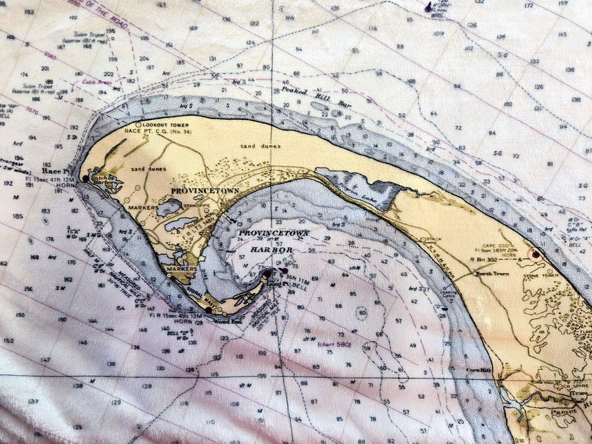 Cape Cod, MA Nautical Chart Blanket - Maritime Tribes USABlanket