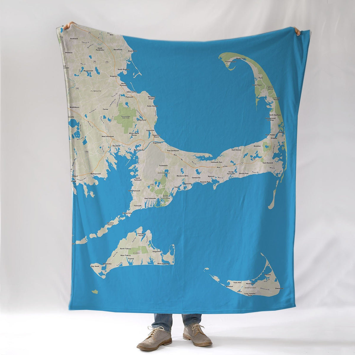 Cape Cod & The Islands Hometown-Style Map Blanket - Maritime Tribes USABlanket