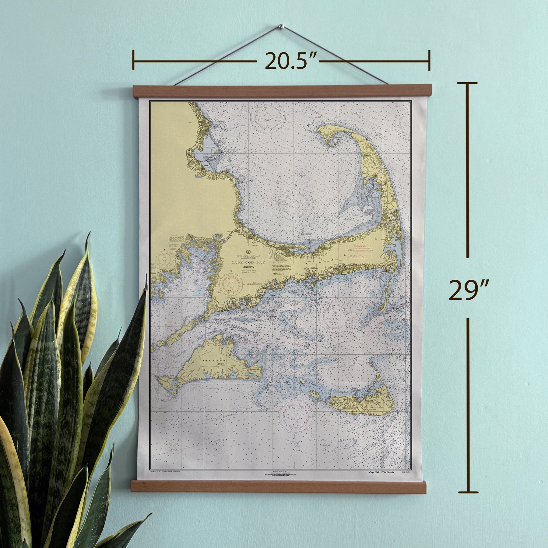 Cape Cod & The Islands (Nantuket & Martha's VIneyard) Vintage Nautical Chart Fabric Scroll - Maritime Tribes USAScroll