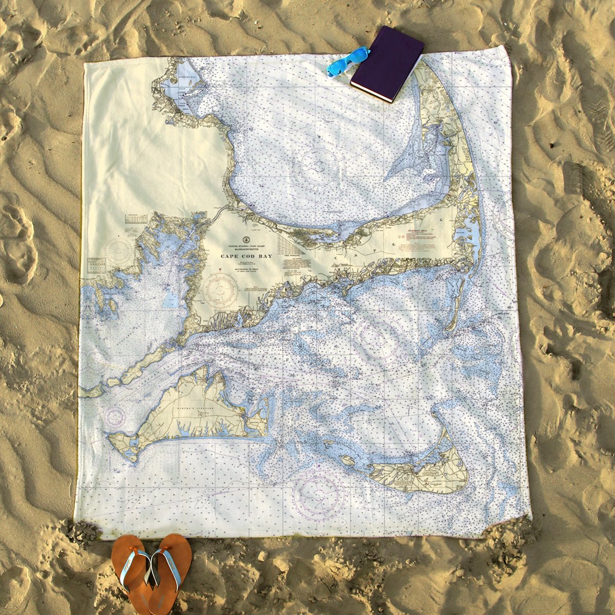 Cape Cod & The Islands Traditional Nautical Chart Blanket - Maritime Tribes USABlanket