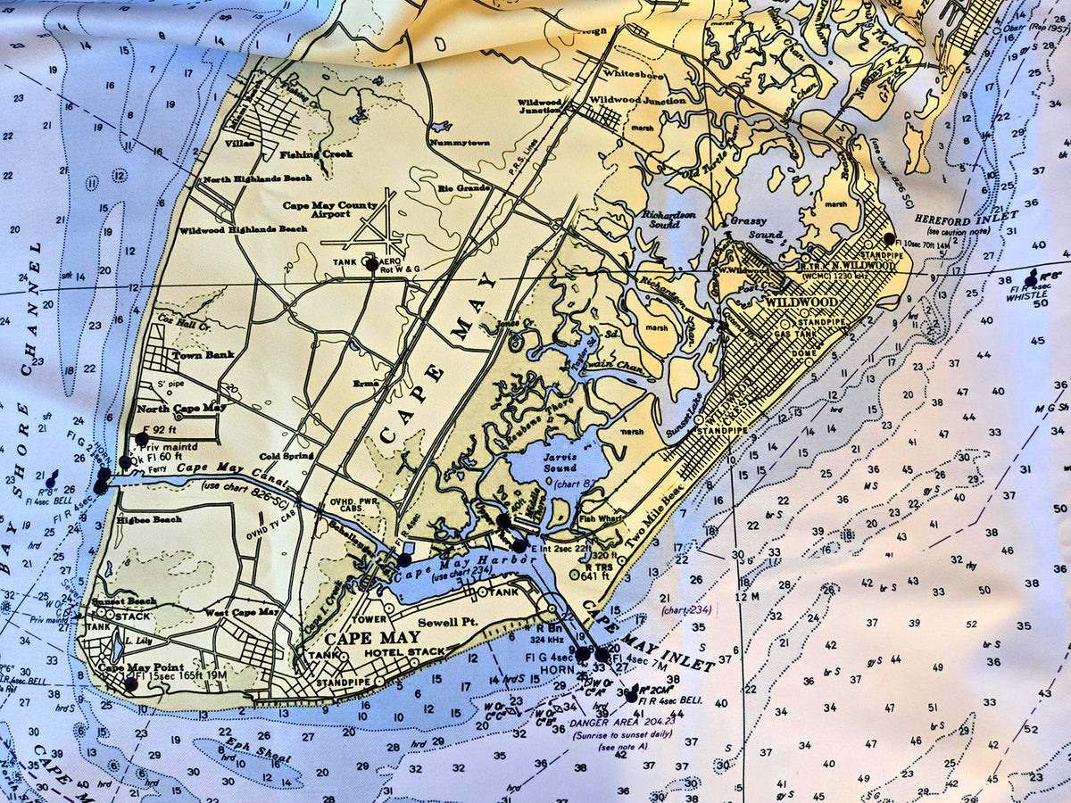 Cape May Chart Towel Quick Dry Towel - Maritime Tribes USATowel