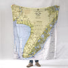 Cape May, NJ Nautical Map Blanket - Maritime Tribes USABlanket