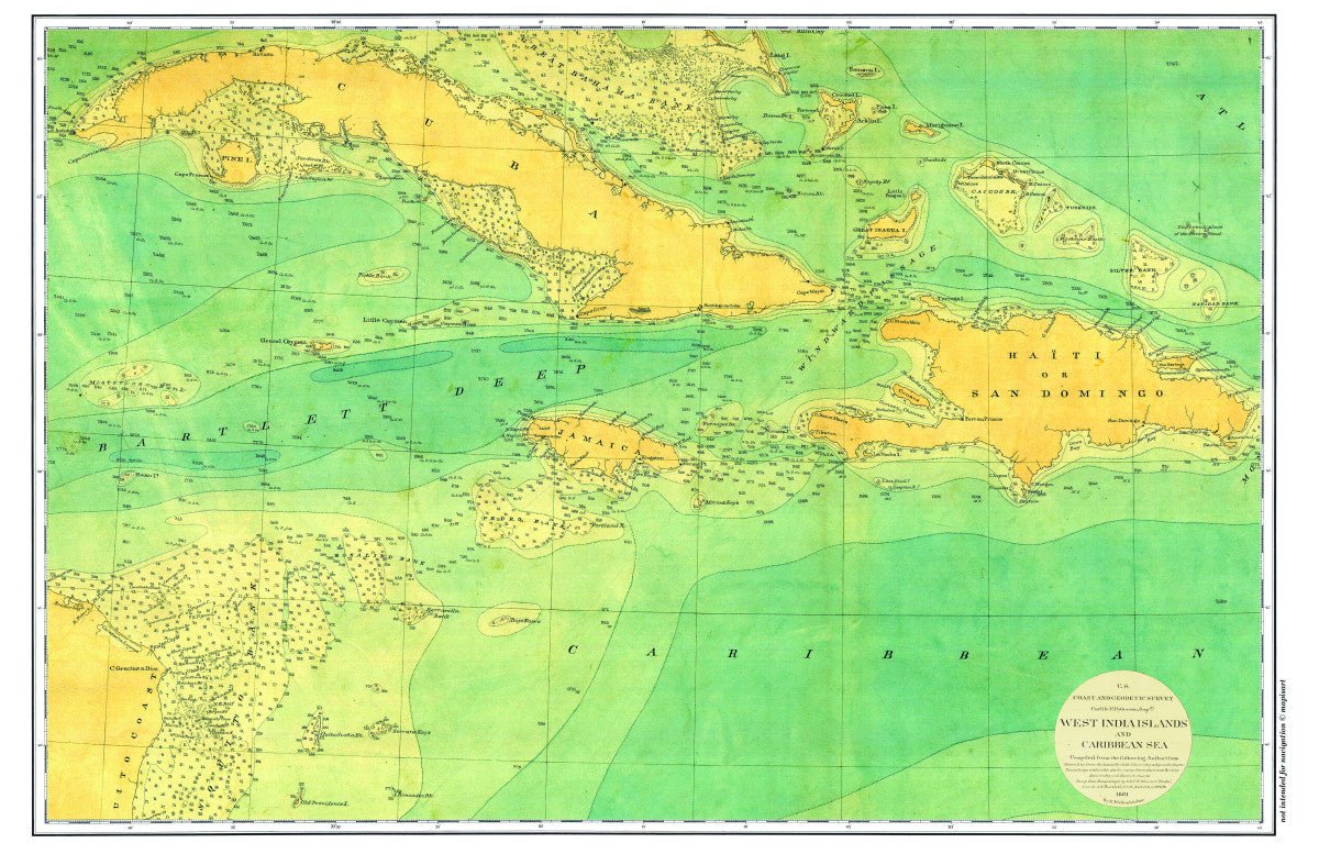 Caribbean (Jamaica &amp; Cuba) Chart Placemat - Maritime Tribes USALaminated Placemat