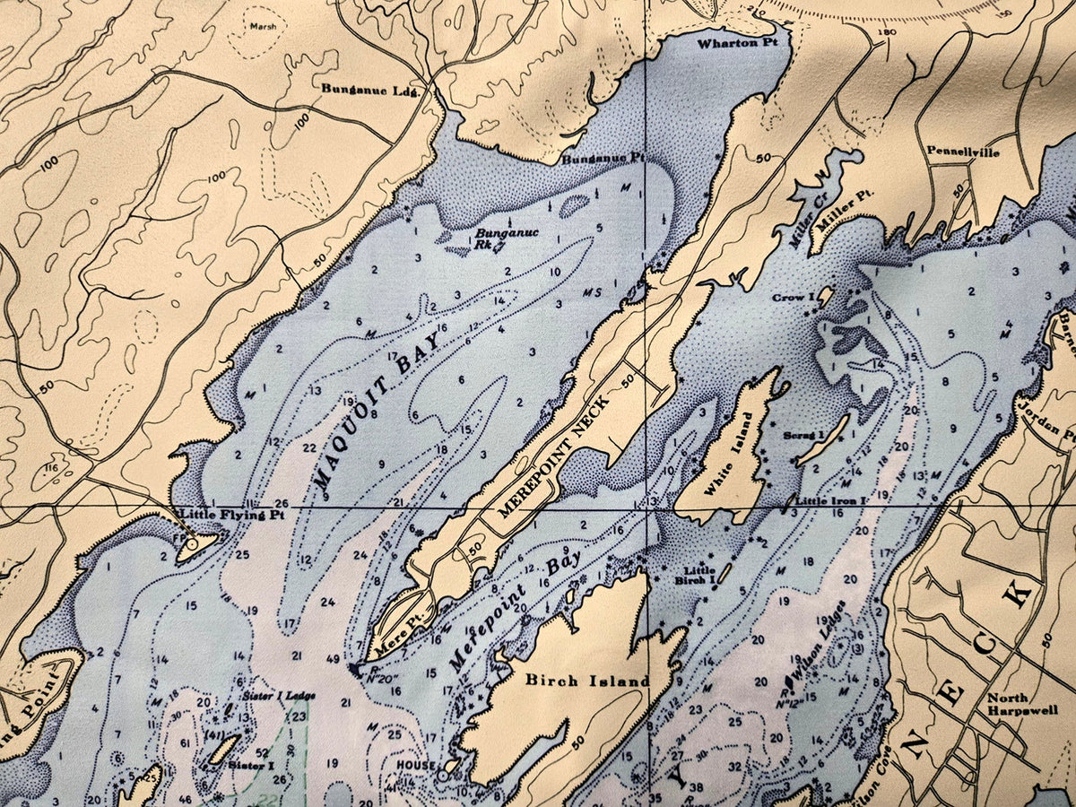 Casco Bay, ME Nautical Chart Quick Dry Towel - Maritime Tribes USATowel
