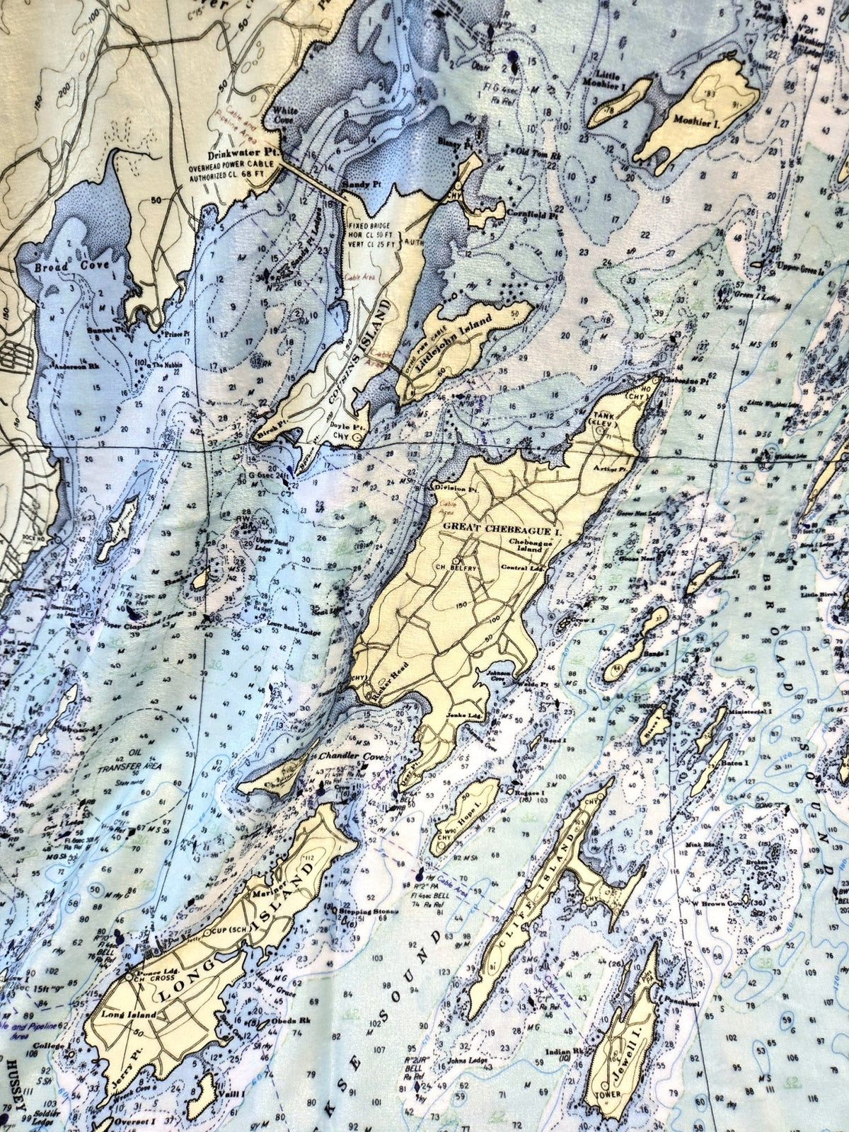 Casco Bay to Harpswell, ME.Nautical Chart Blanket - Maritime Tribes USABlanket