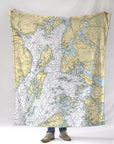 Castine ME Nautical Chart Blanket - Maritime Tribes USABlanket
