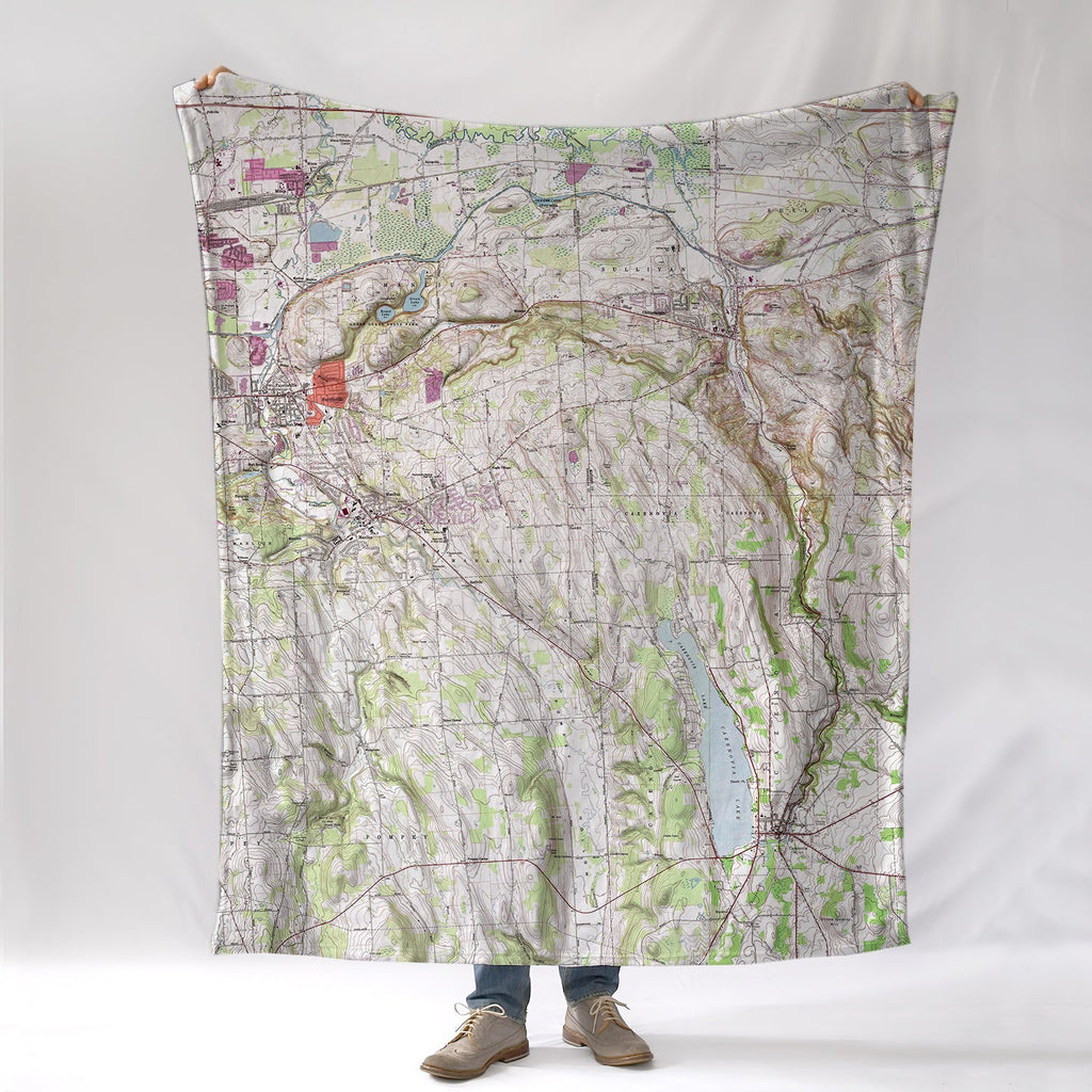 Cazenovia Lake NY Topo Map Blanket - Maritime Tribes USABlanket
