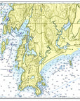 Hermit Island Nautical Chart Placemats, set of 4