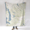 Chain O' Lakes MI Topographic Map Blanket - Maritime Tribes USABlanket