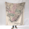 Charleston, SC Vintage 1886 Map Blanket - Maritime Tribes USABlanket