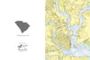 Charleston, South Carolina, Nautical Chart Notecard, Pack of 24 Notecards - Maritime Tribes USANotecard