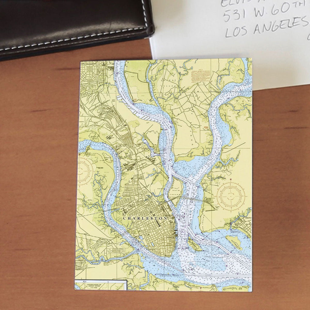Charleston, South Carolina, Nautical Chart Notecard, Pack of 24 Notecards - Maritime Tribes USANotecard