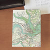 Charleston, South Carolina, Vintage Map Notecard, Pack of 24 Notecards - Maritime Tribes USANotecard