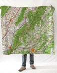 Charlottesville, VA Topo Map Blanket - Maritime Tribes USABlanket