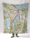 Cheboygan MI Topographic Blanket - Maritime Tribes USABlanket